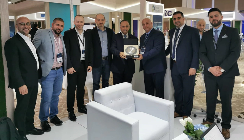 The MDS CS stand at Cisco Connect was very popular and the success of the event was crowned with the presentation of the Diamond Sponsorship plaque. Photo credit - MDS CS