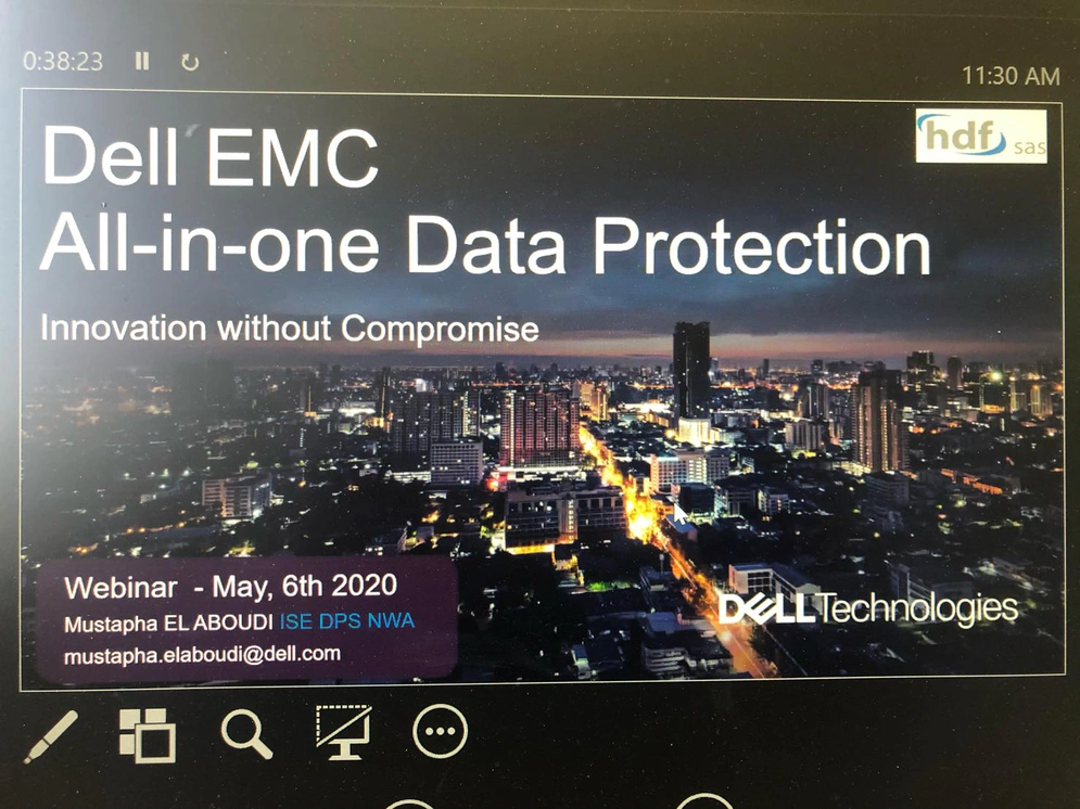 The successful webinar began with this slide from Mustapha El Aboudi from Dell Technologies, Data Protection Solutions. Photo credit: Dell Technologies