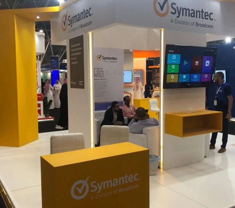 The MySim Technology stand at Saudi IoT - Symantec is the companies' key regional partnership. Photo credit - MySim Technology Middle East