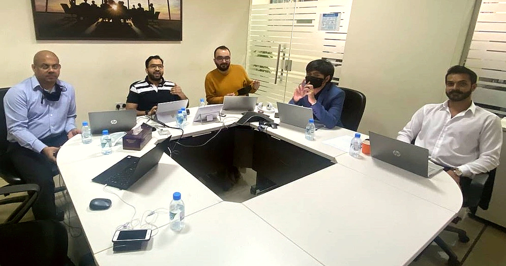 The ICT team responsible for Windows Virtual Desktop specialist support: (L to R) Asanka Indunil, Farhan Dalvi, Sami Houri, Jean Carandang, Sarmad Raza and Robert Saad (not pictured). Photo credit: ICT