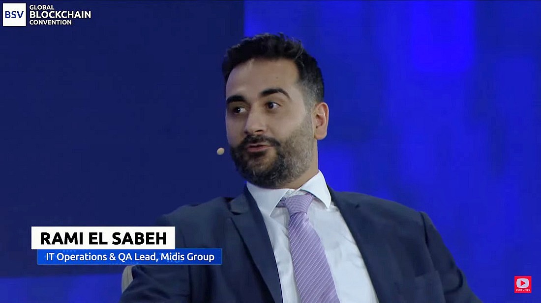 a man is seen on a video still with his name, Rami El Sabeh, in a subtitle