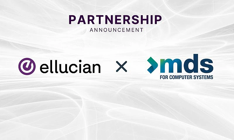 digital graphic showing two logos, one for Ellucian and one for MDS CS