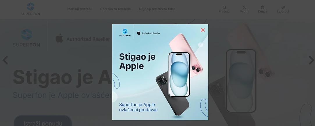 capture d'écran du site Web avec un message Apple affiché sur un panneau à l'écran