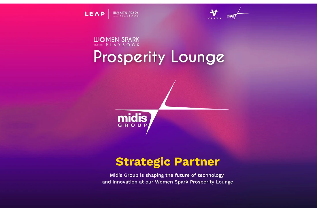 digital graphic with the words prosperity lounge and Midis Group prominent